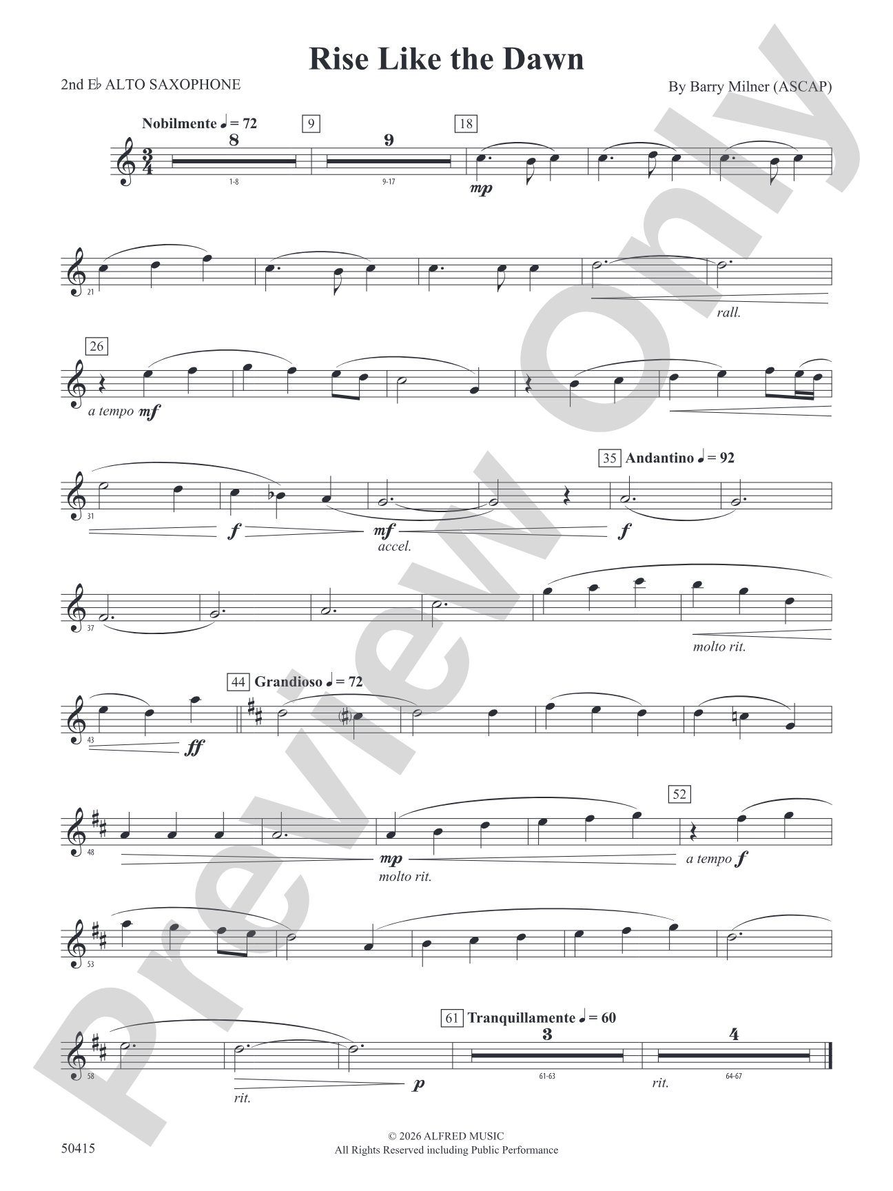 Rise Like the Dawn: 2nd E-flat Alto Saxophone