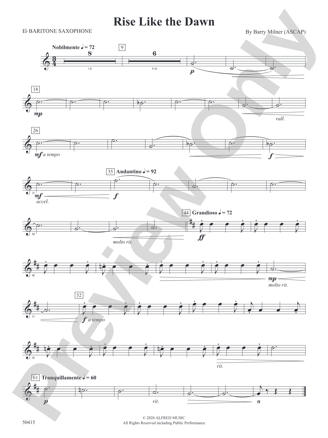 Rise Like the Dawn: E-flat Baritone Saxophone