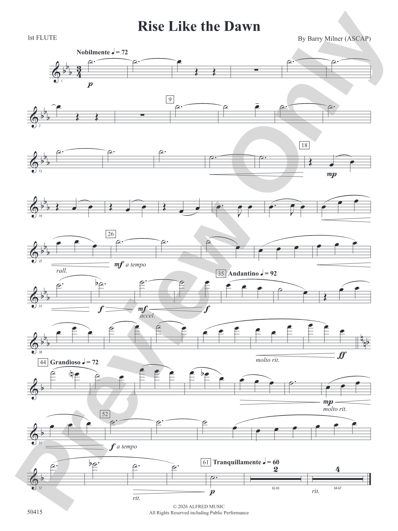 Rise Like the Dawn: Flute