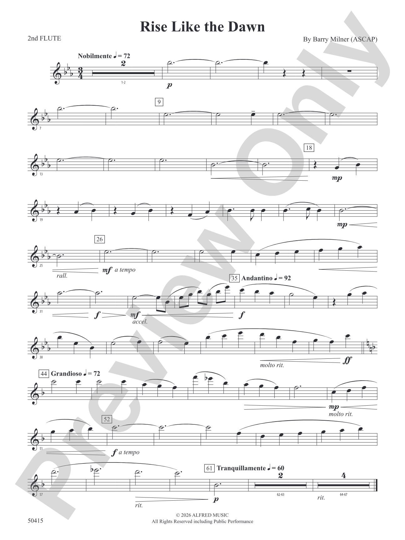 Rise Like the Dawn: 2nd Flute