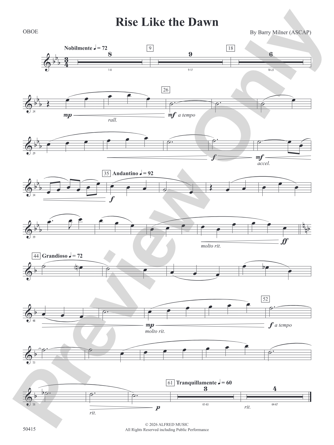 Rise Like the Dawn: Oboe