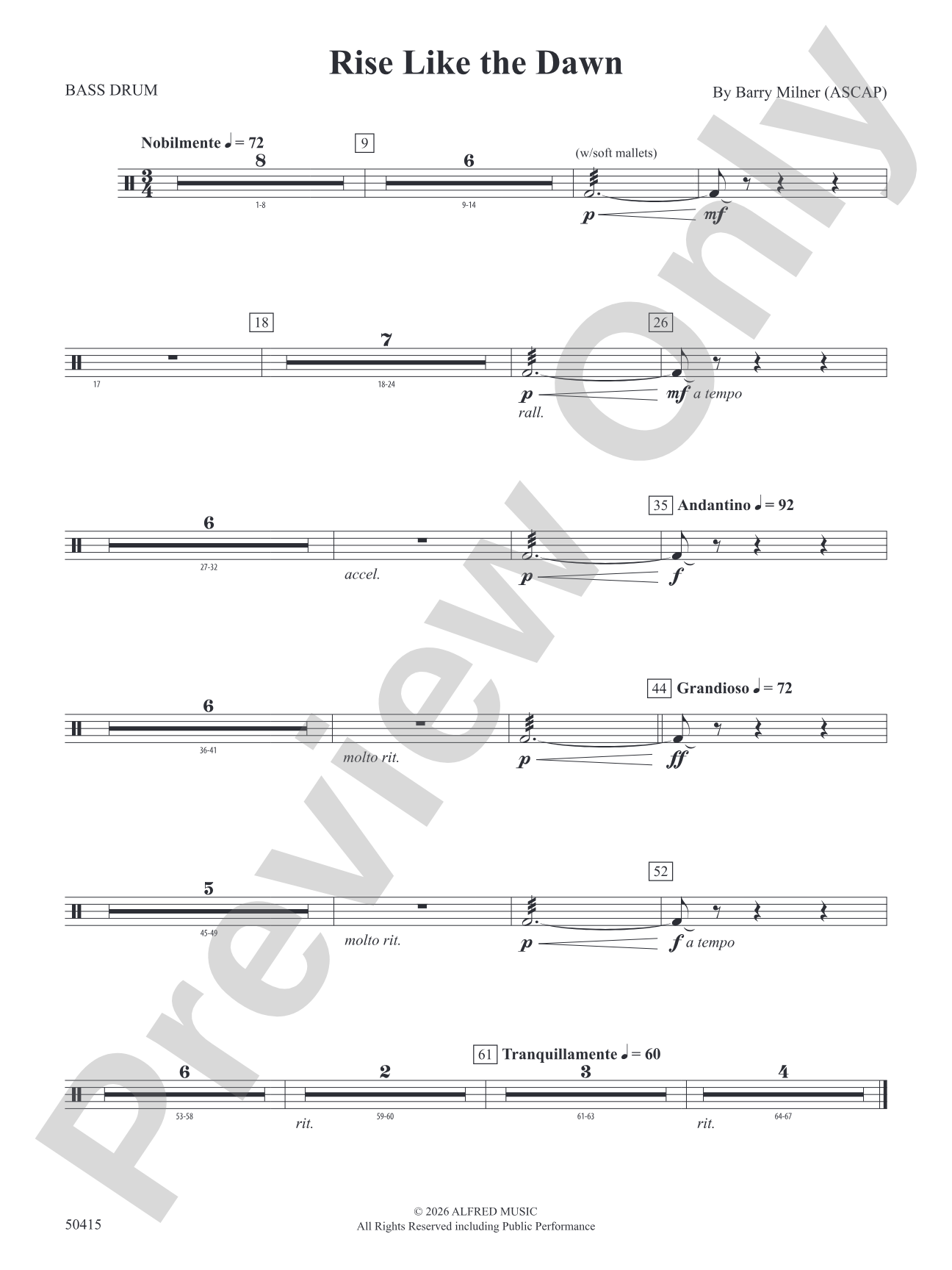 Rise Like the Dawn: 1st Percussion