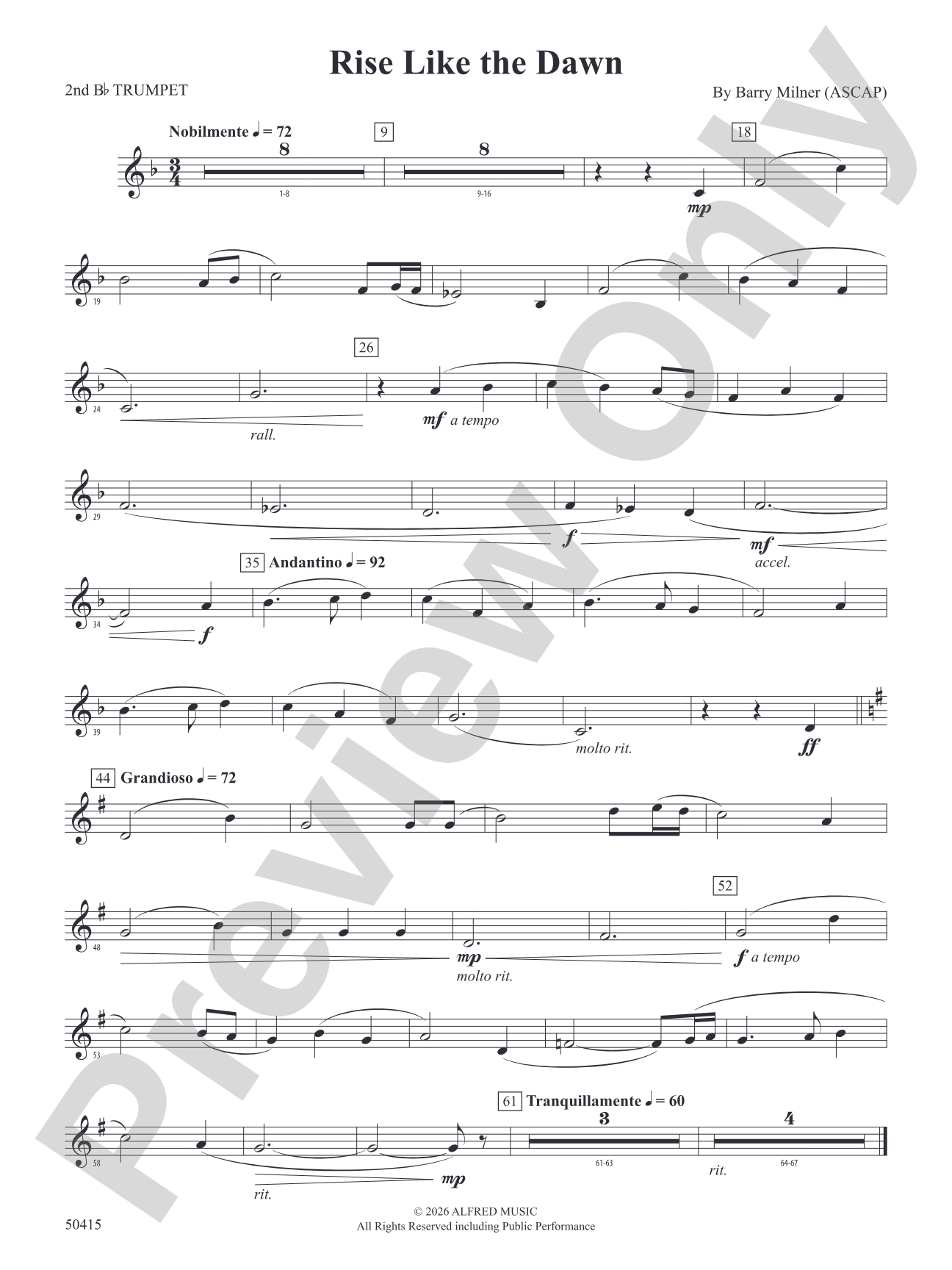 Rise Like the Dawn: 2nd B-flat Trumpet