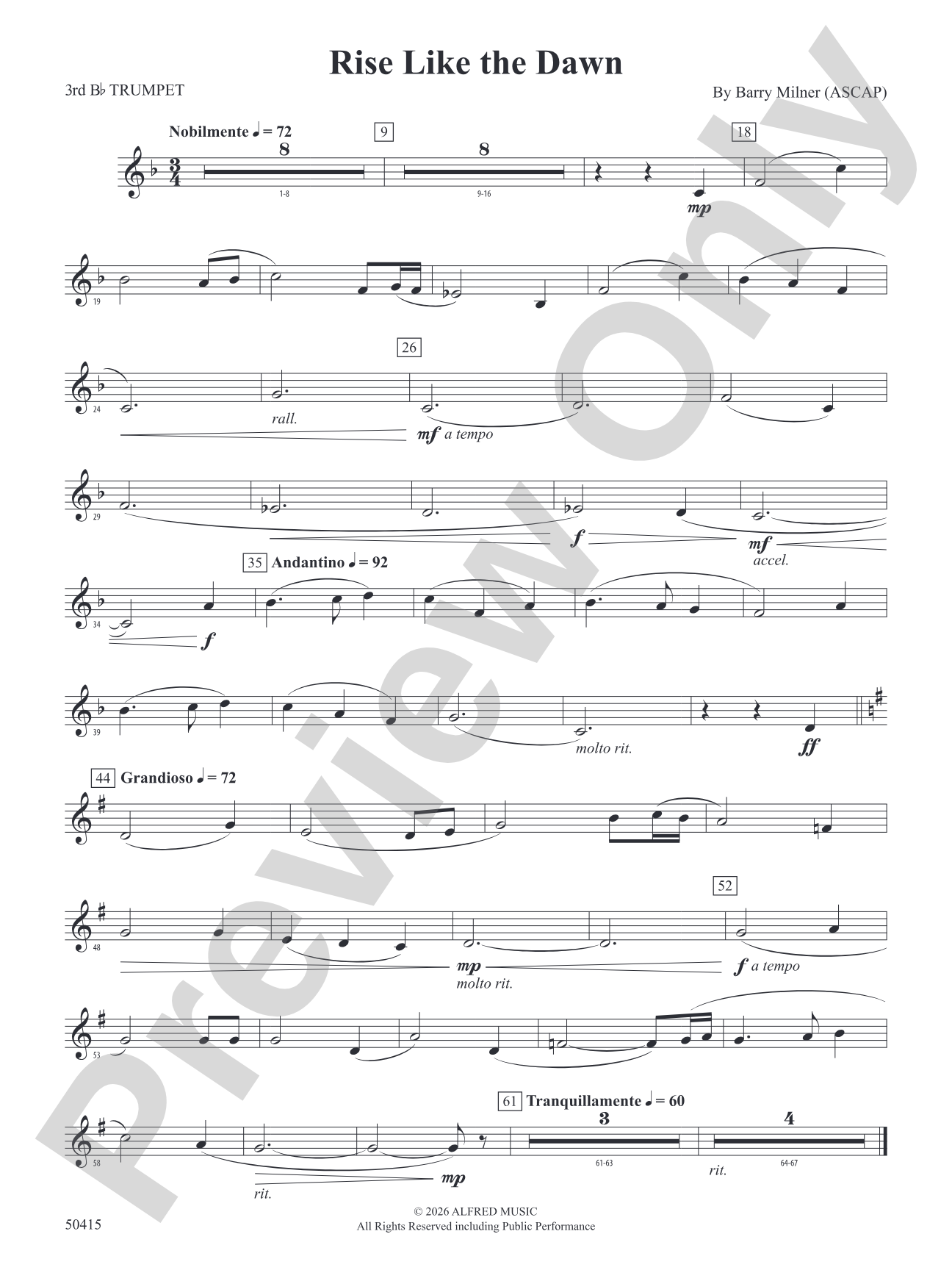 Rise Like the Dawn: 3rd B-flat Trumpet