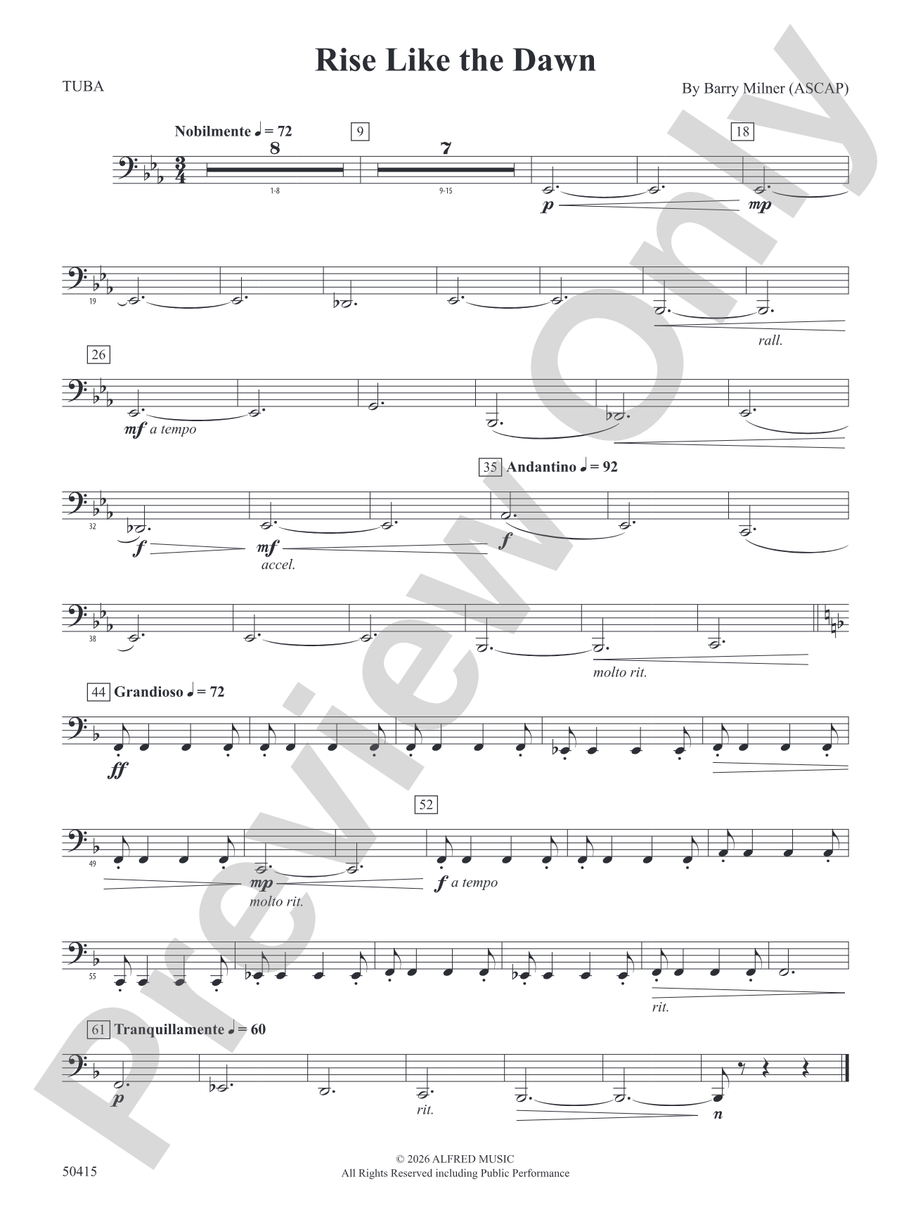 Rise Like the Dawn: Tuba