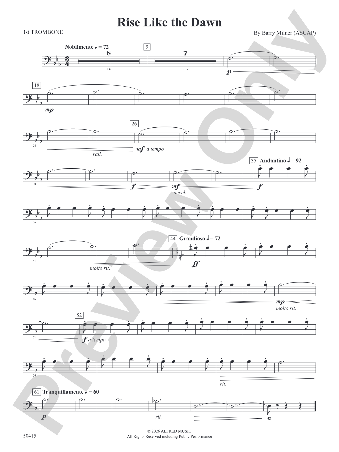 Rise Like the Dawn: 1st Trombone