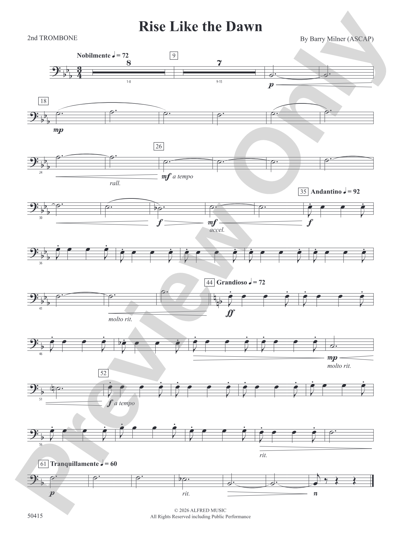 Rise Like the Dawn: 2nd Trombone