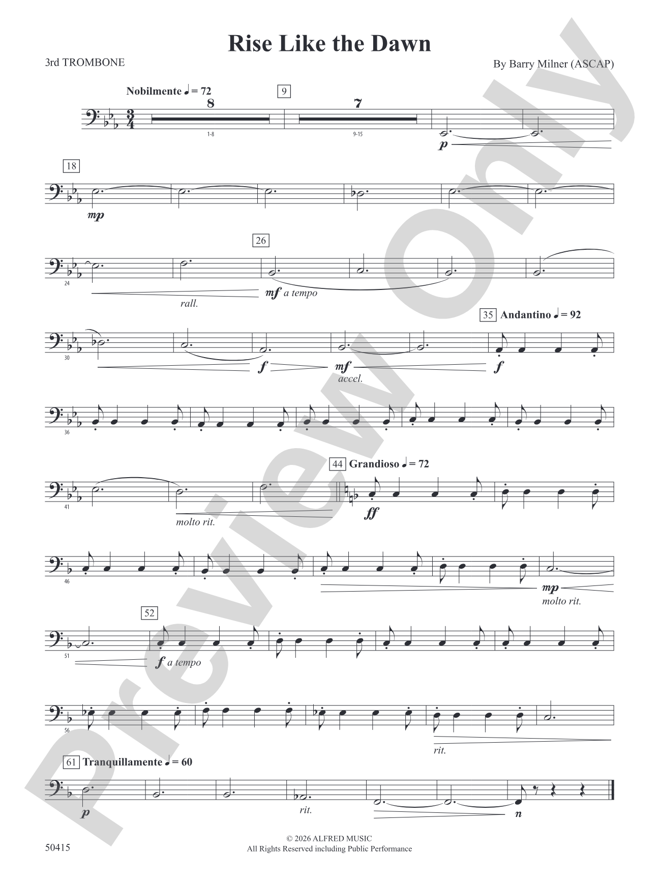 Rise Like the Dawn: 3rd Trombone