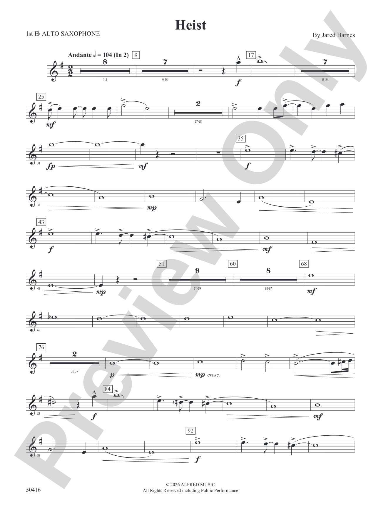 Heist: E-flat Alto Saxophone