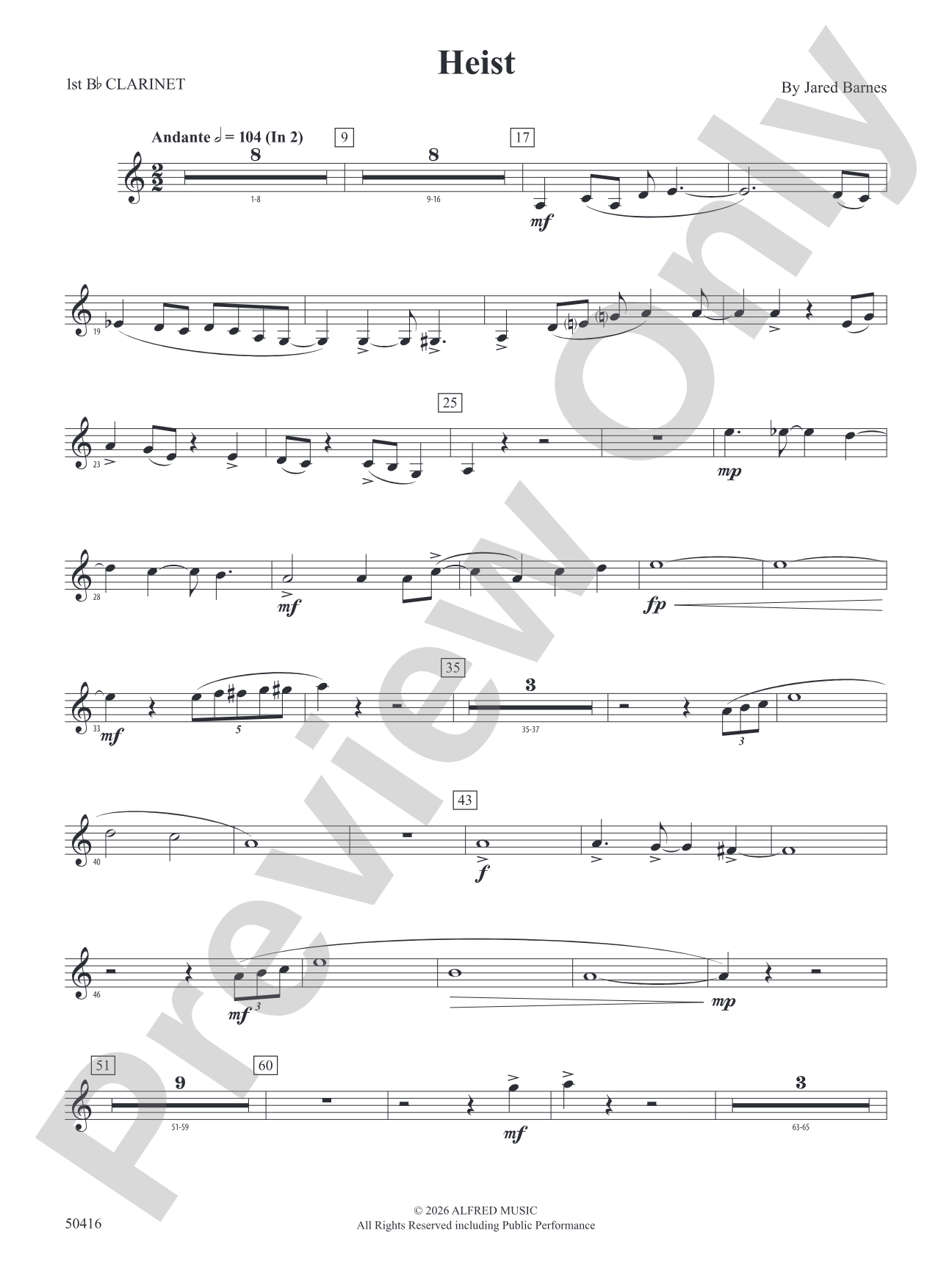 Heist: 1st B-flat Clarinet
