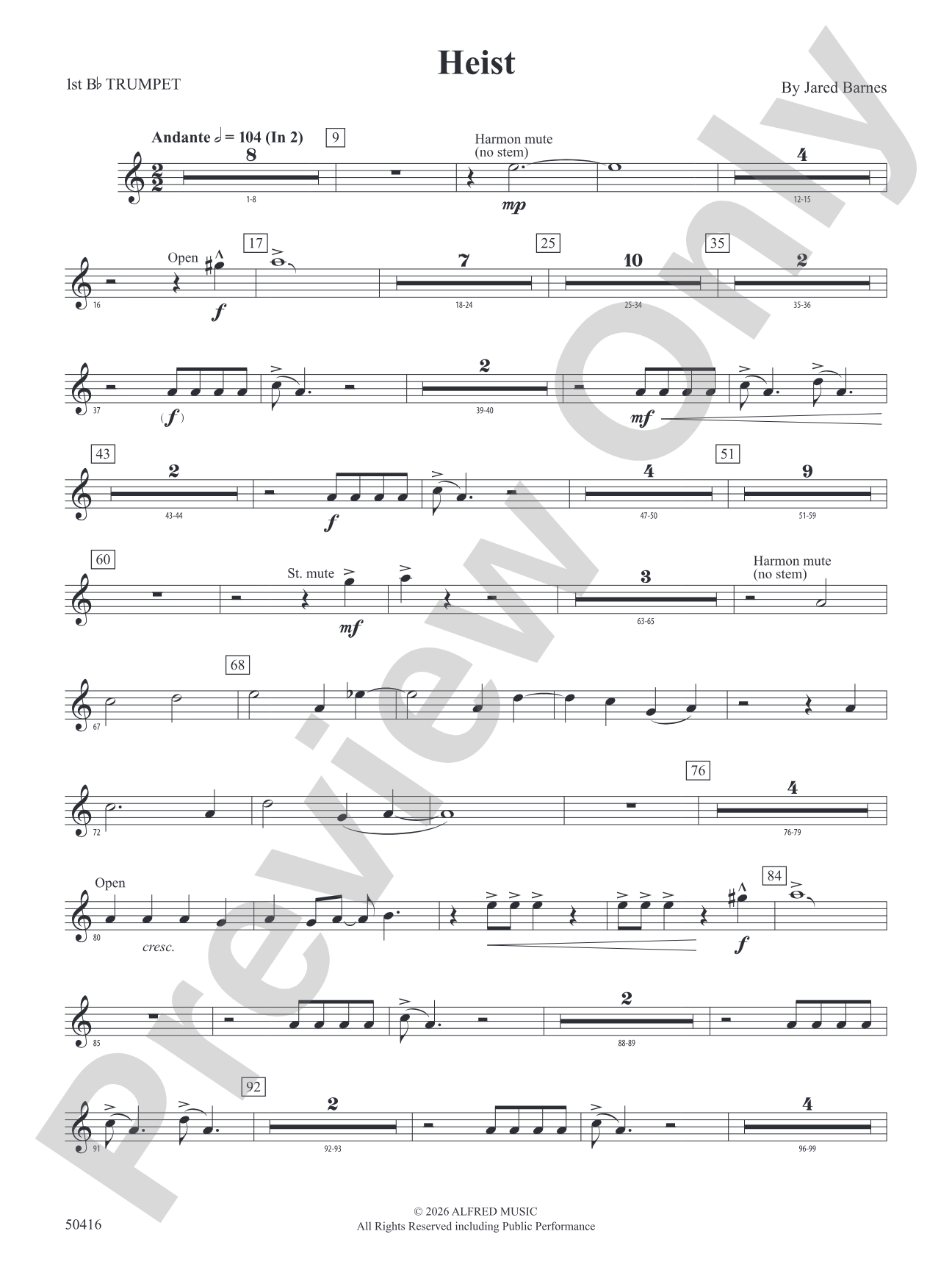 Heist: 1st B-flat Trumpet