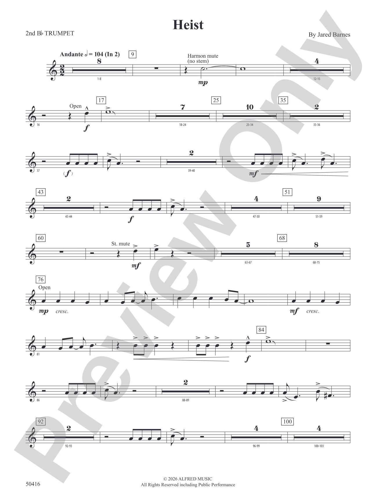 Heist: 2nd B-flat Trumpet