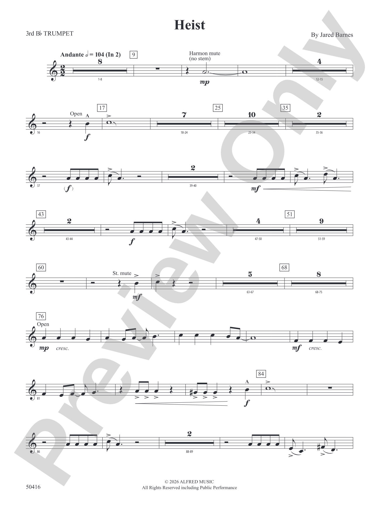 Heist: 3rd B-flat Trumpet