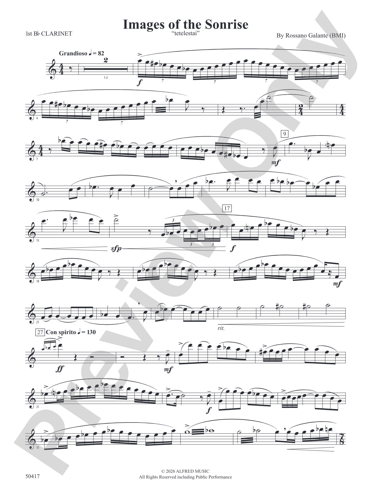 Images of the Sonrise: 1st B-flat Clarinet