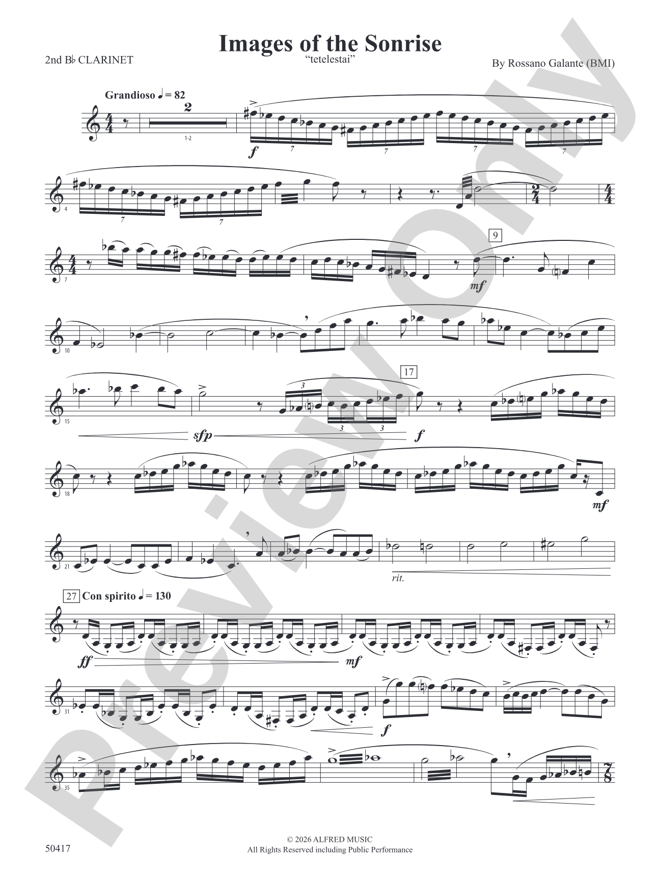 Images of the Sonrise: 2nd B-flat Clarinet