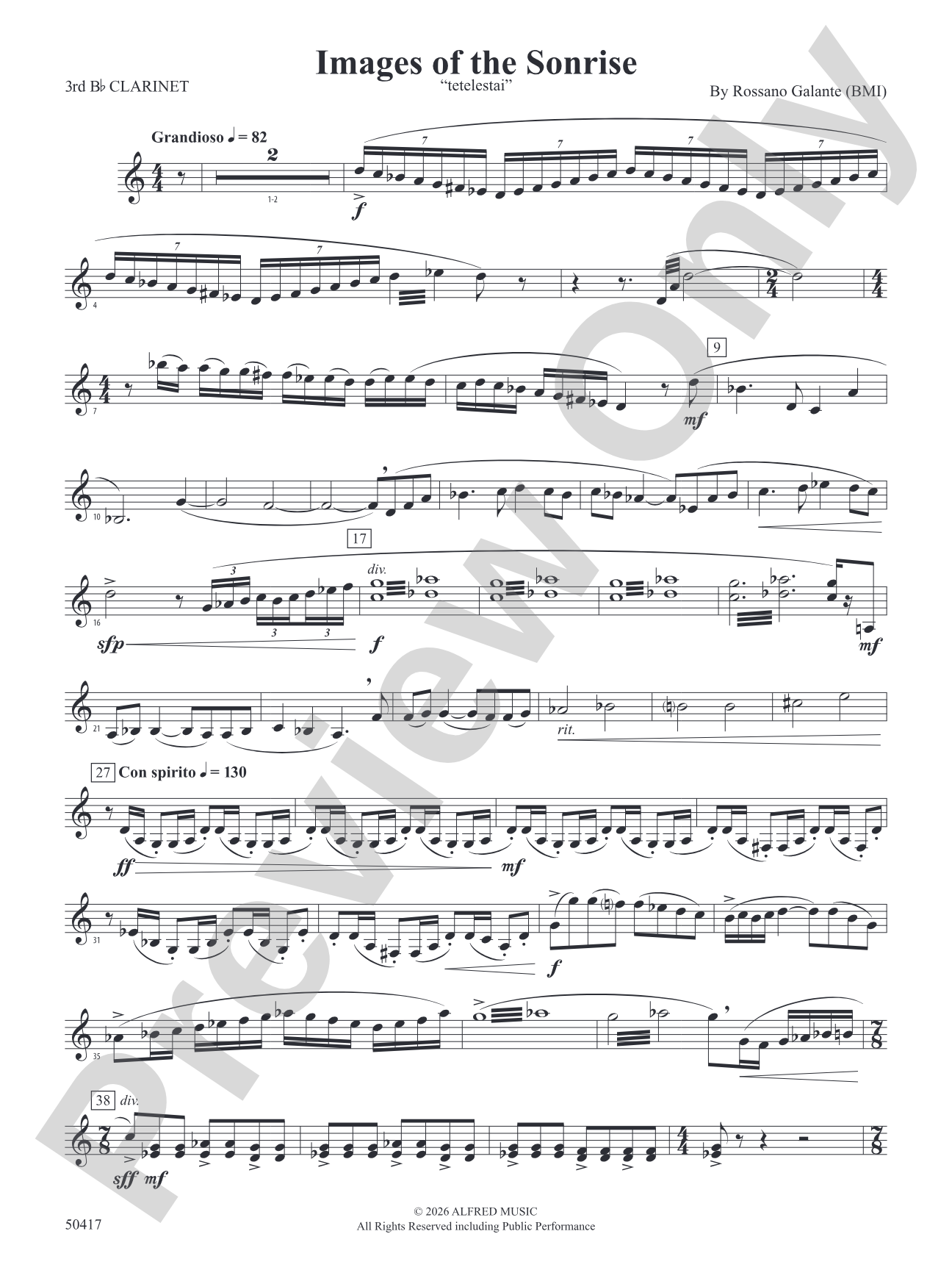 Images of the Sonrise: 3rd B-flat Clarinet