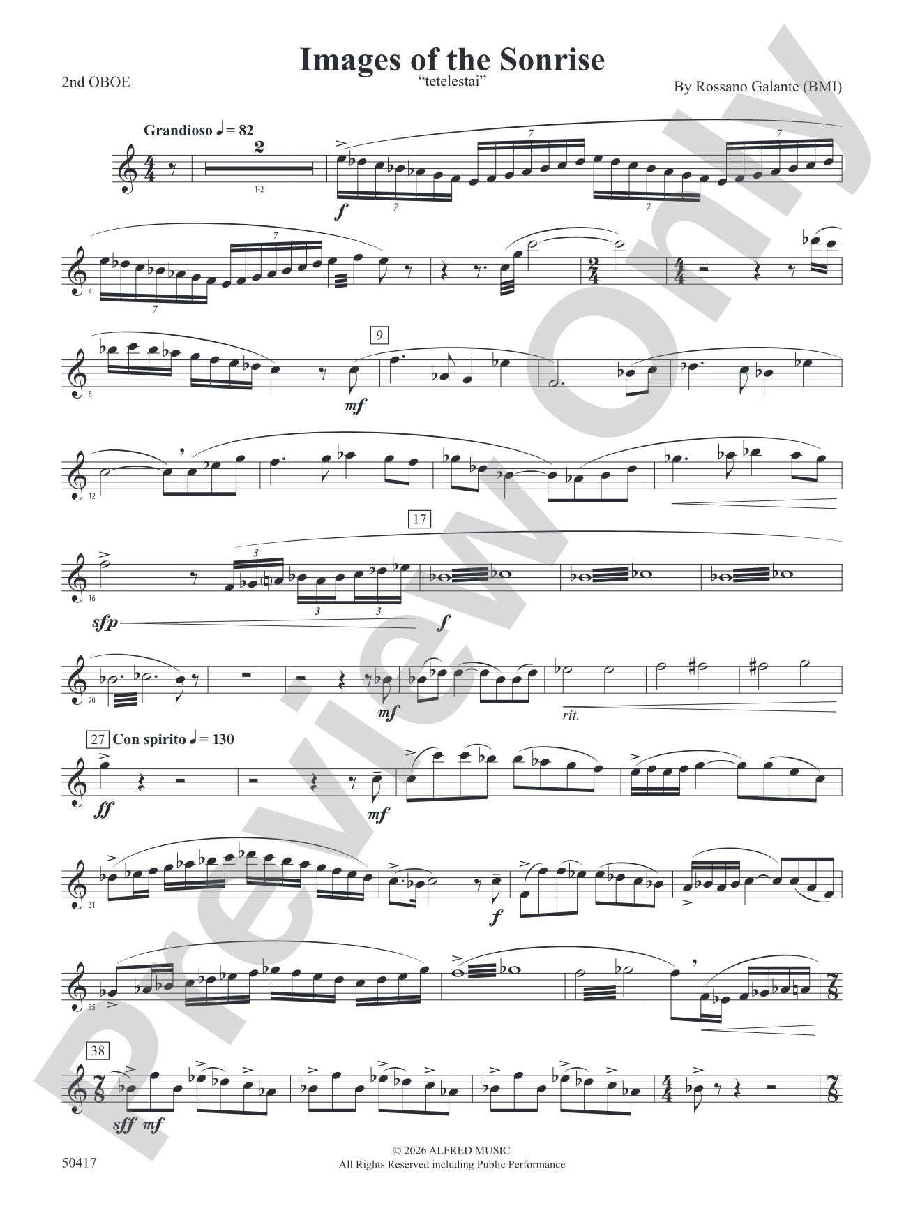 Images of the Sonrise: 2nd Oboe