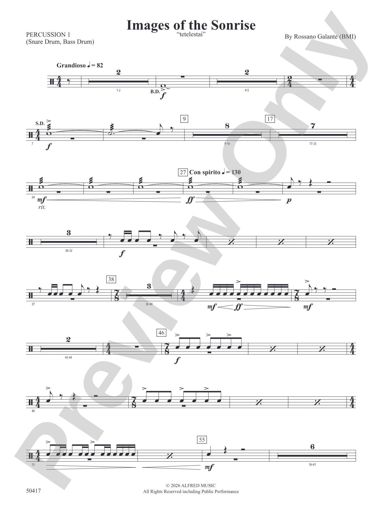 Images of the Sonrise: 1st Percussion