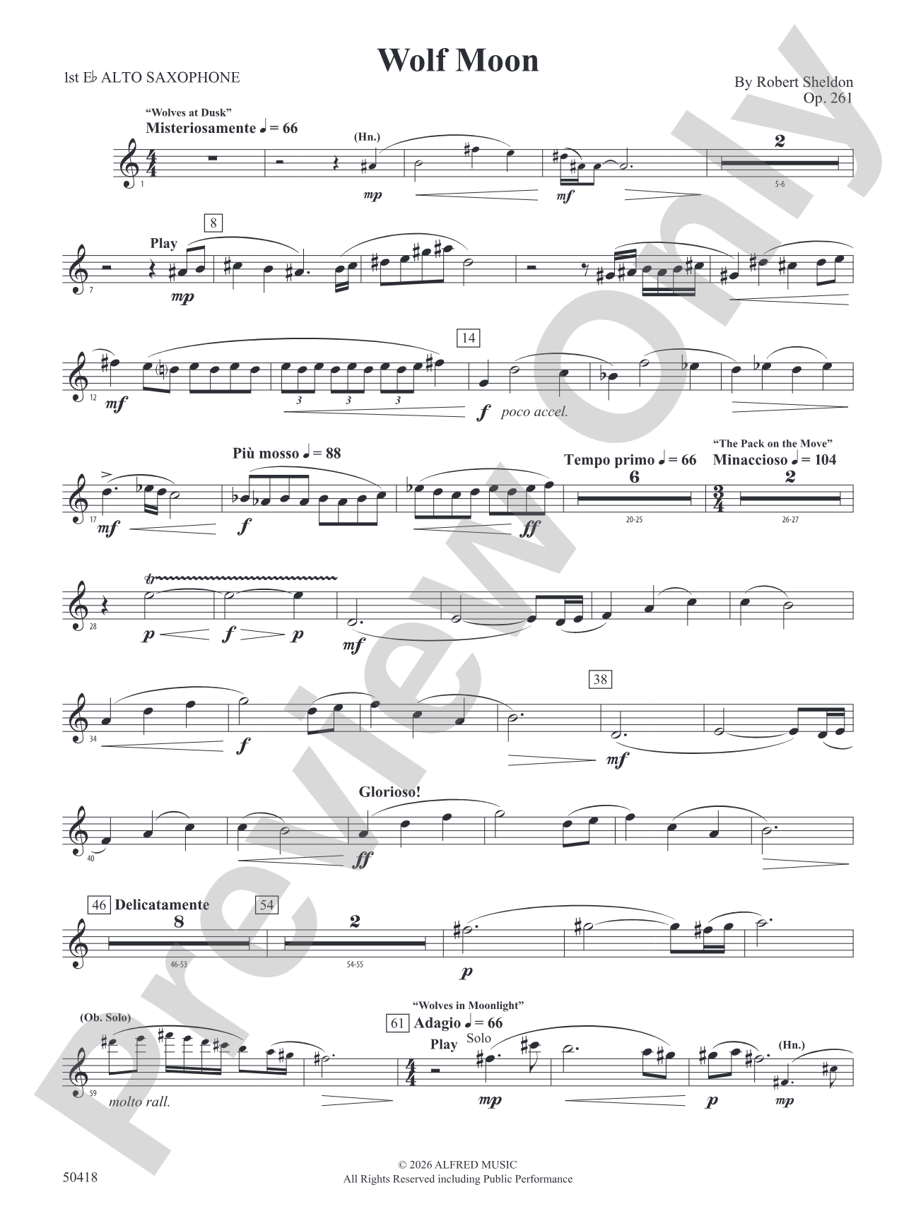 Wolf Moon: E-flat Alto Saxophone