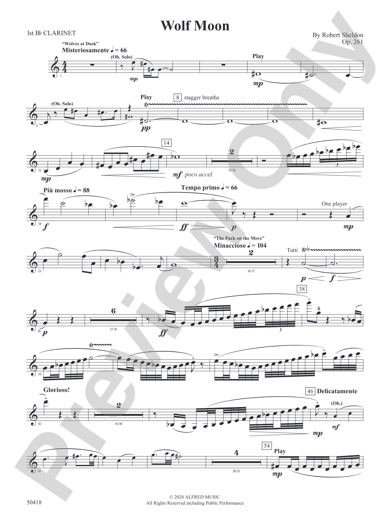Wolf Moon: 1st B-flat Clarinet