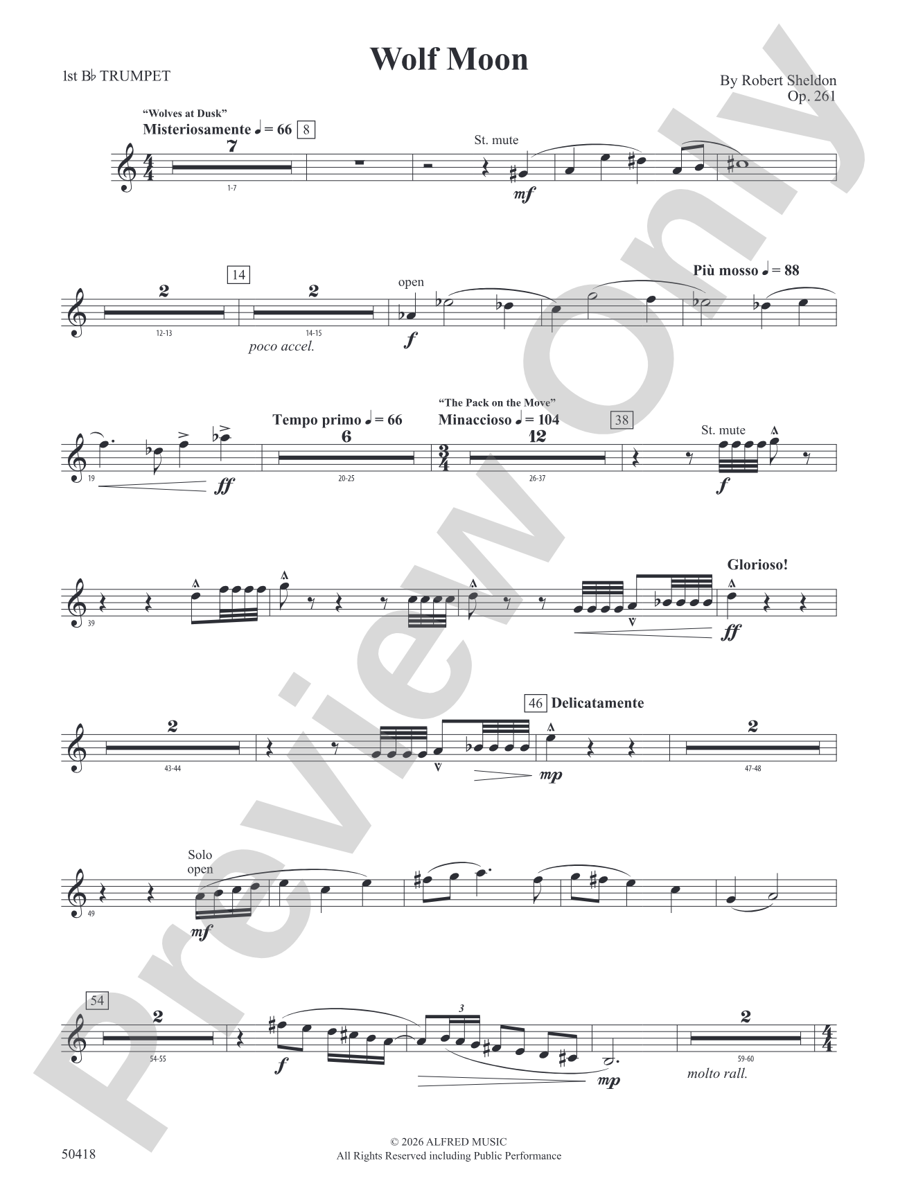 Wolf Moon: 1st B-flat Trumpet