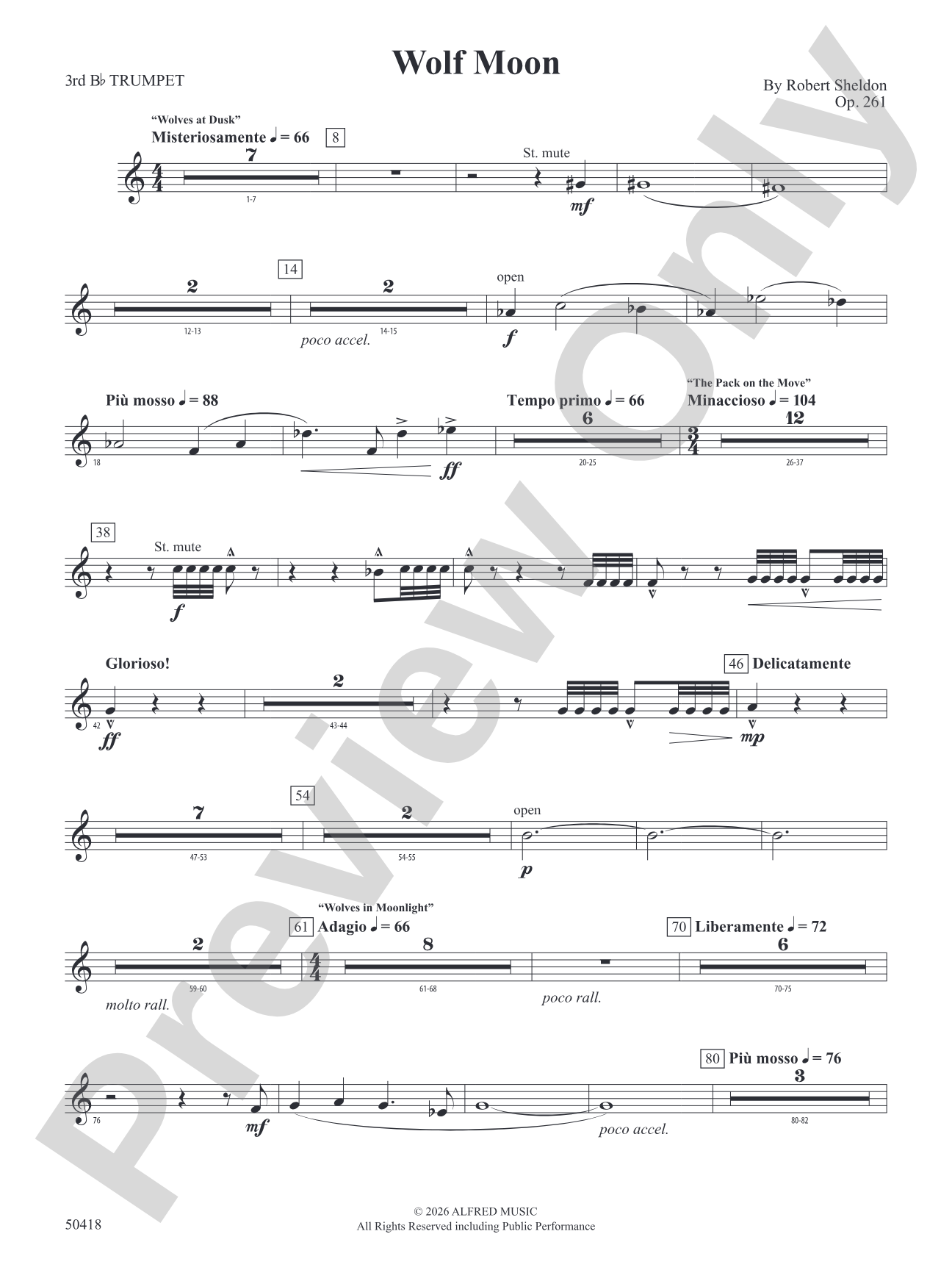 Wolf Moon: 3rd B-flat Trumpet