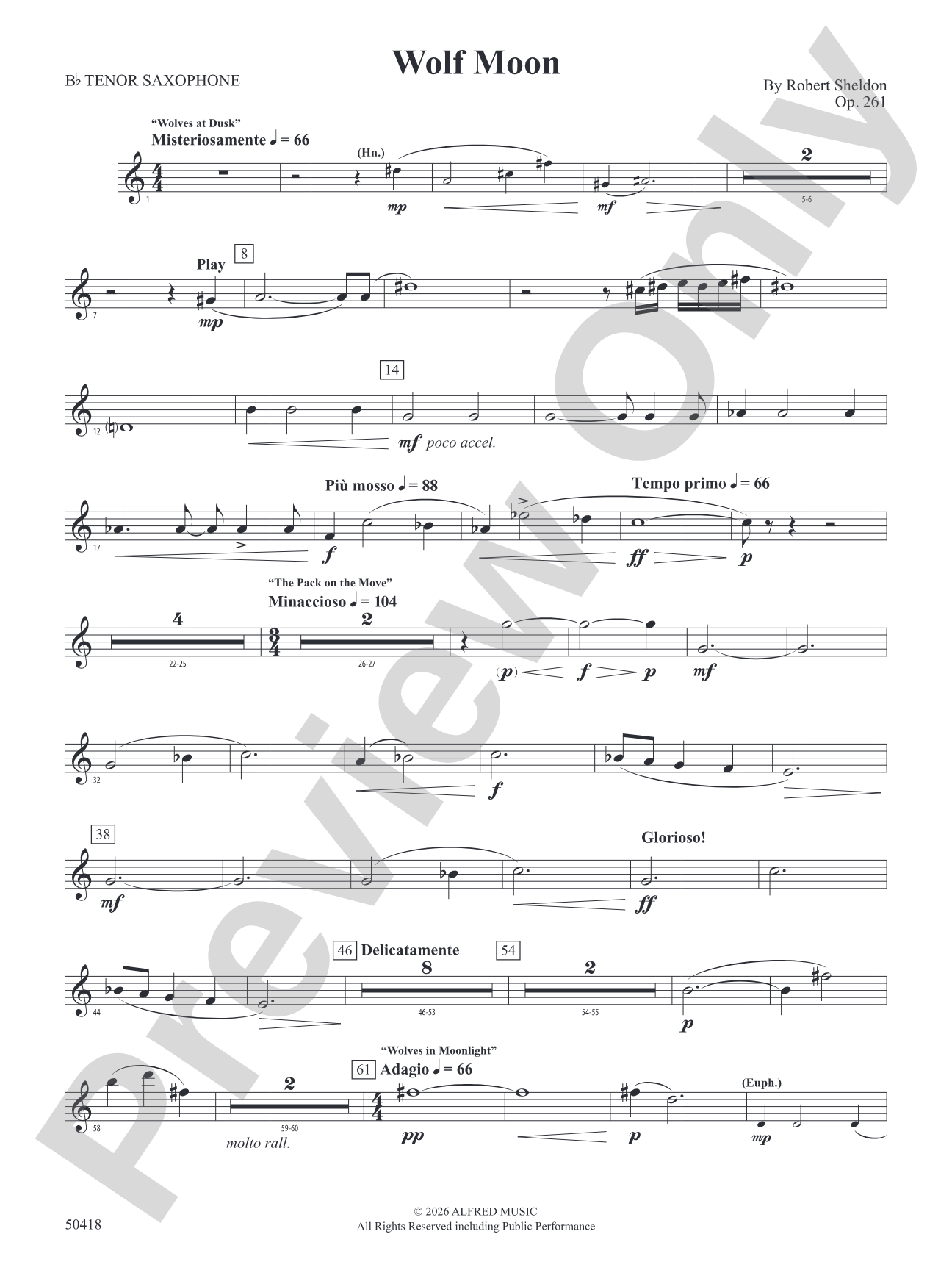 Wolf Moon: B-flat Tenor Saxophone