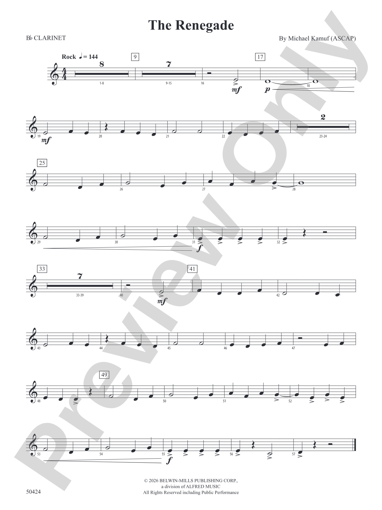 The Renegade: 1st B-flat Clarinet