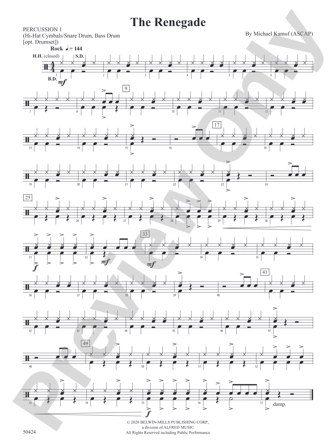 The Renegade: 1st Percussion