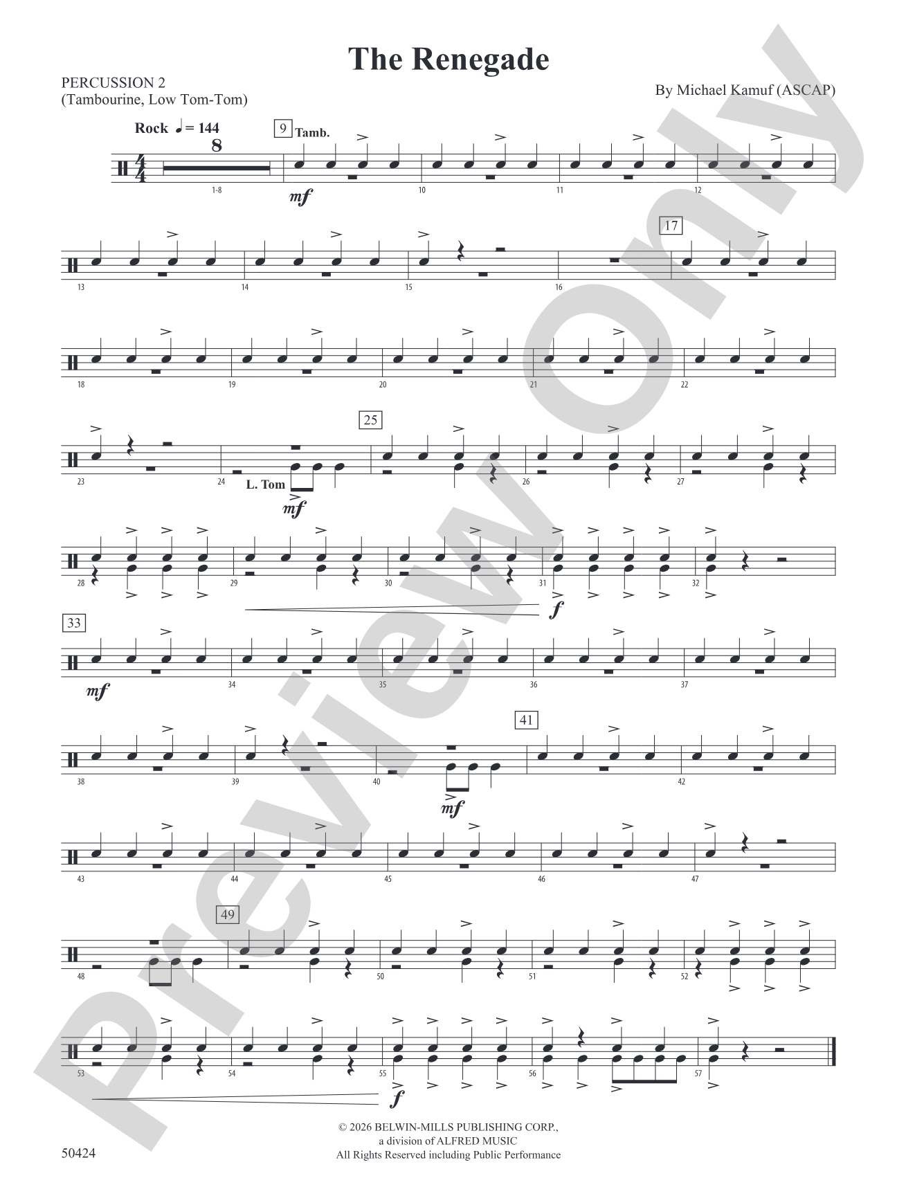 The Renegade: 2nd Percussion