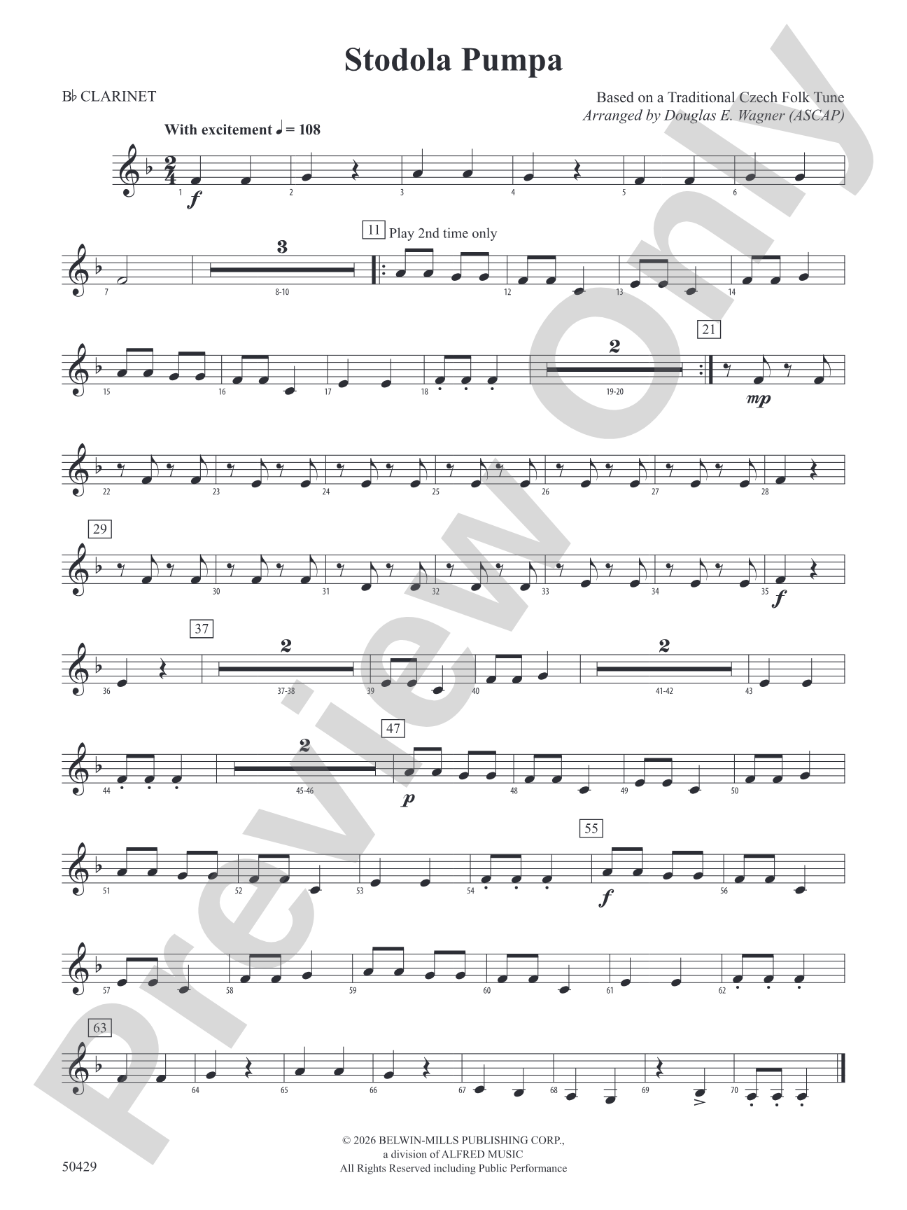 Stodola Pumpa: 1st B-flat Clarinet