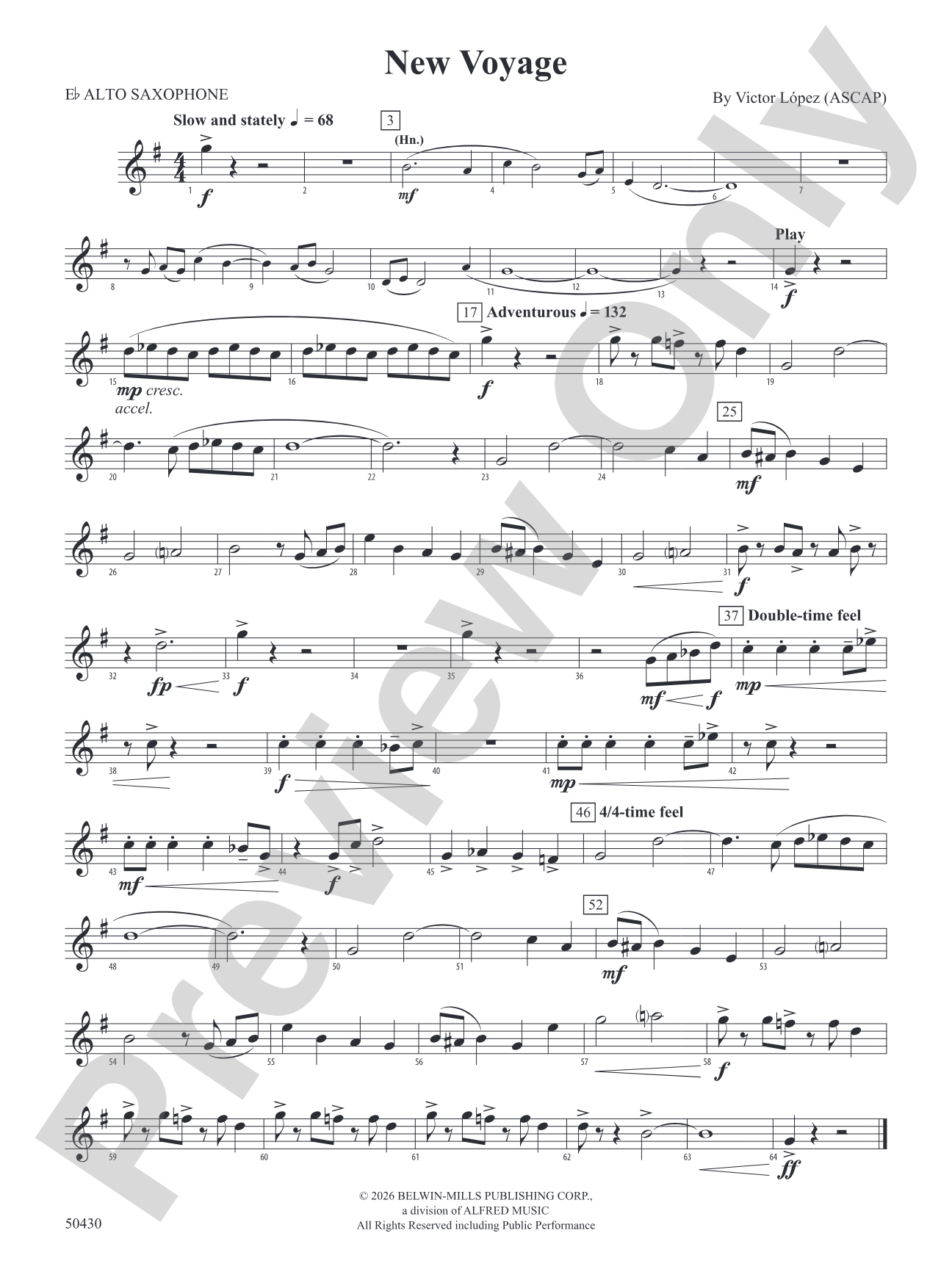 New Voyage: E-flat Alto Saxophone
