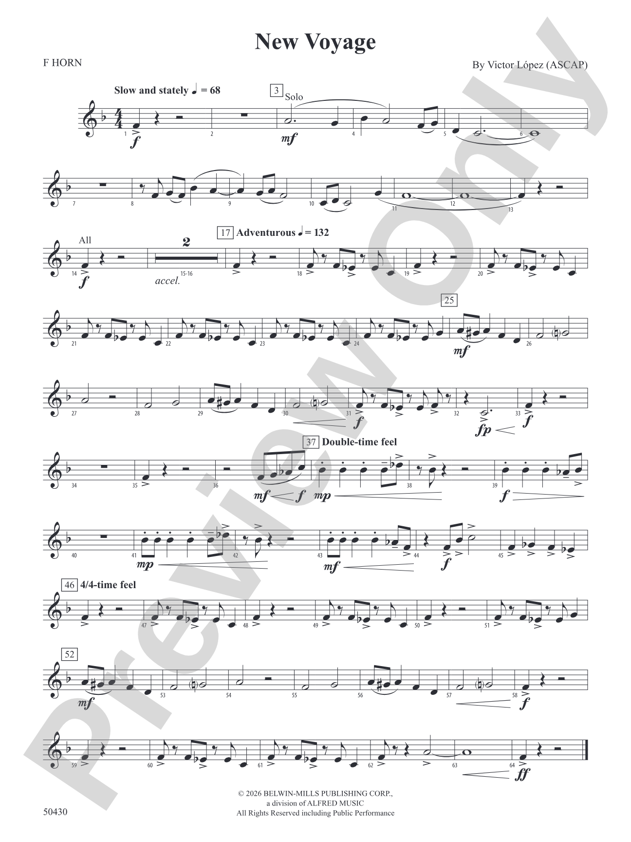 New Voyage: 1st F Horn