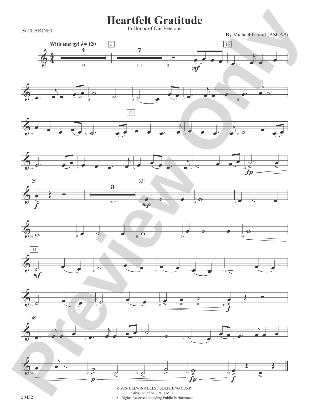 Heartfelt Gratitude: 1st B-flat Clarinet