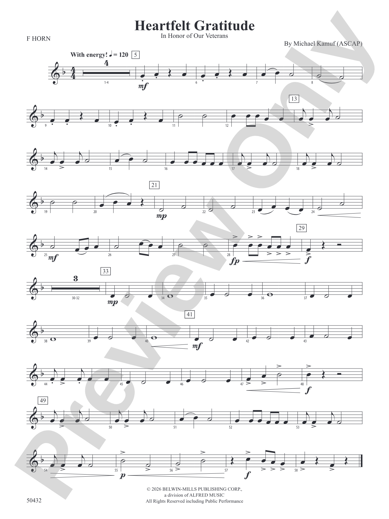 Heartfelt Gratitude: 1st F Horn