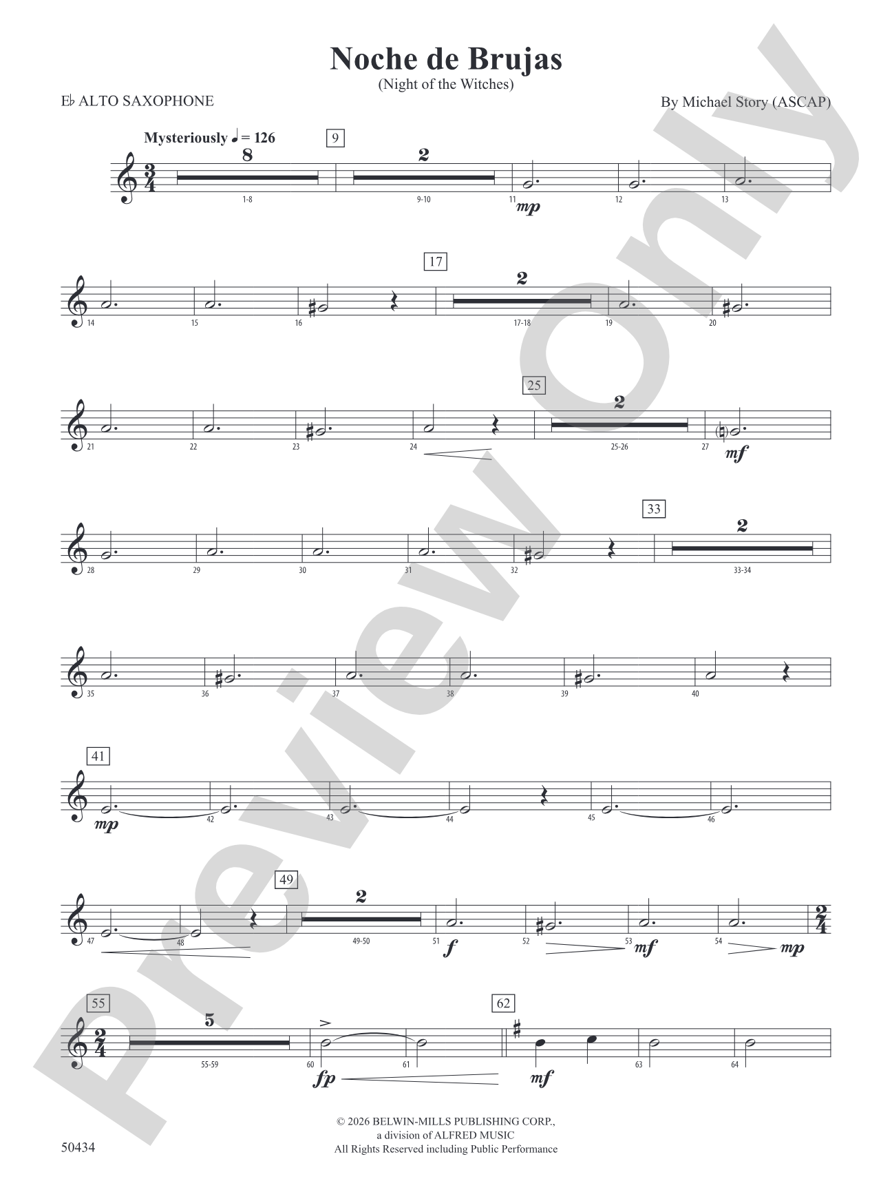 Noche de Brujas: E-flat Alto Saxophone