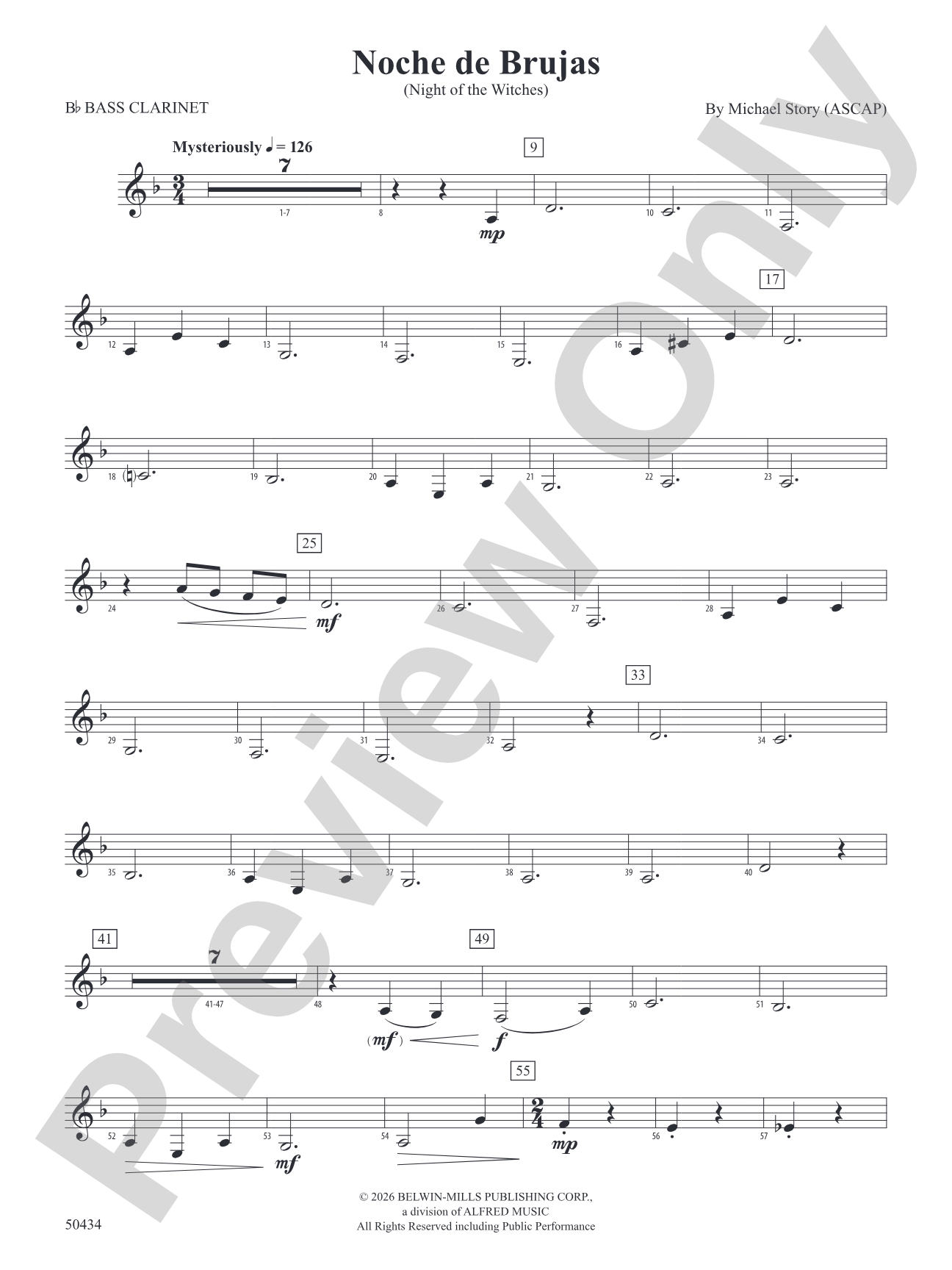 Noche de Brujas: B-flat Bass Clarinet