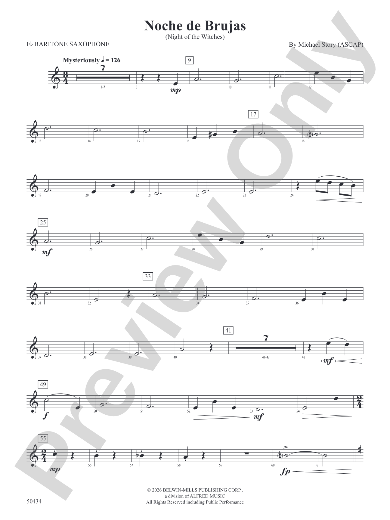 Noche de Brujas: E-flat Baritone Saxophone