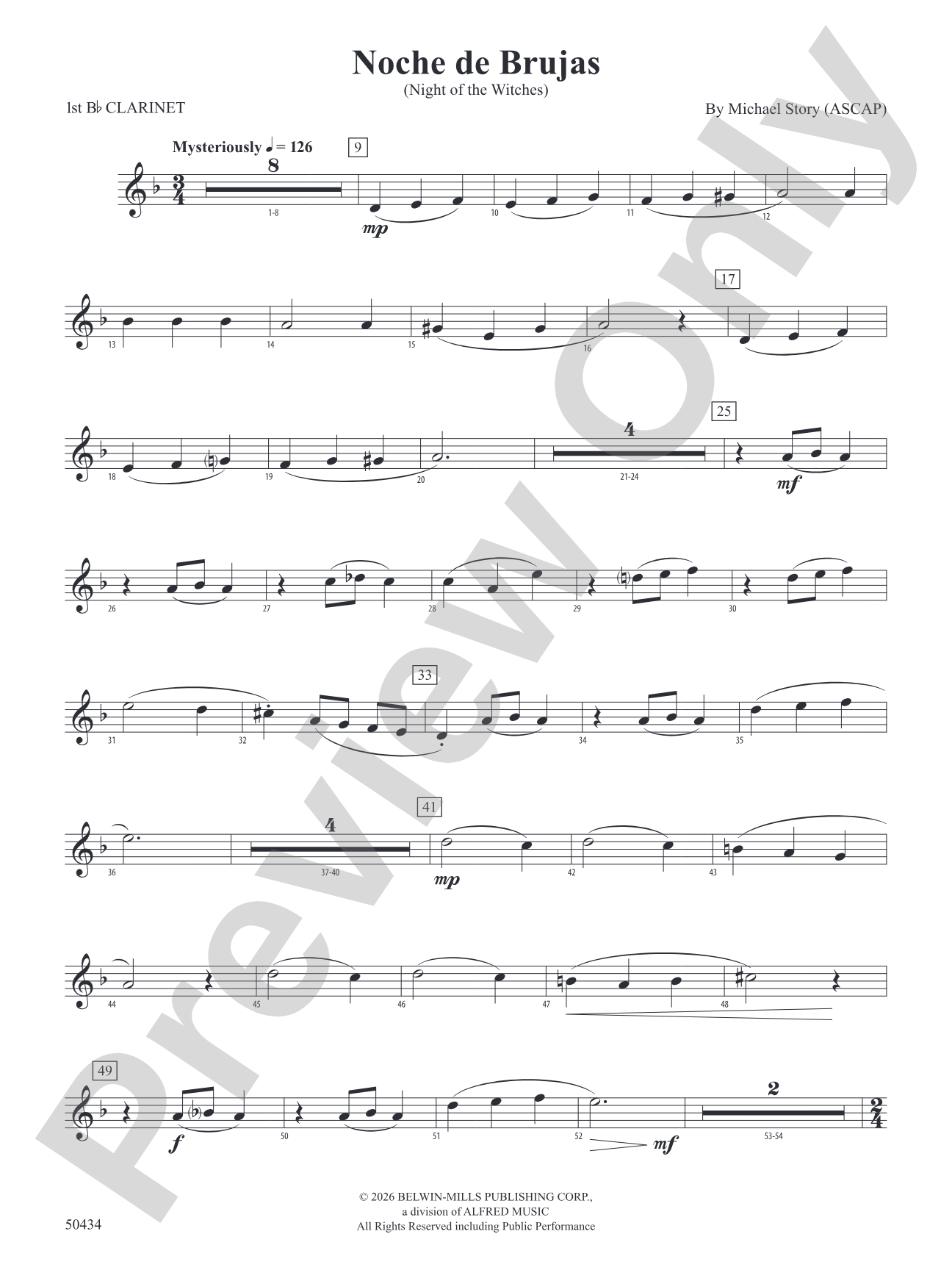 Noche de Brujas: 1st B-flat Clarinet