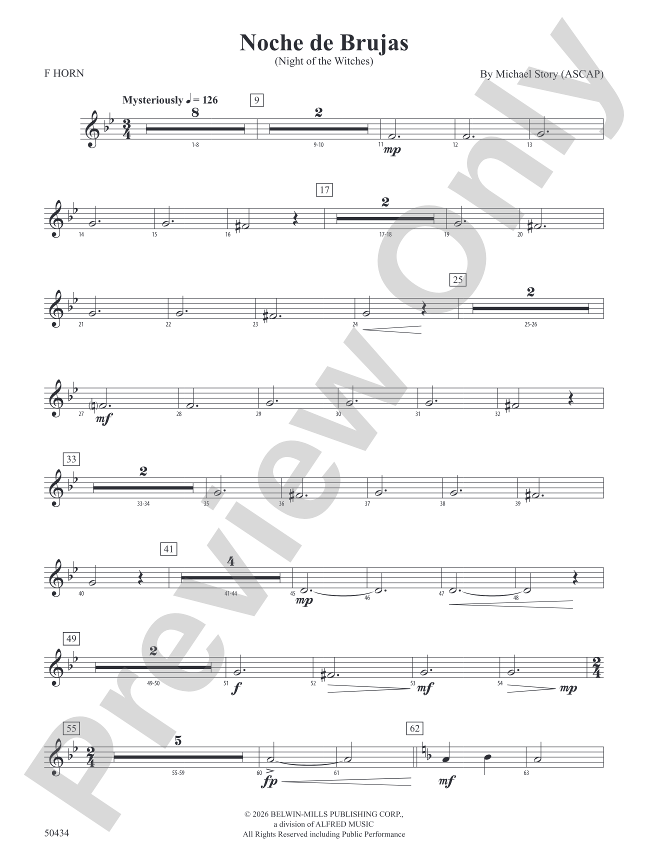 Noche de Brujas: 1st F Horn