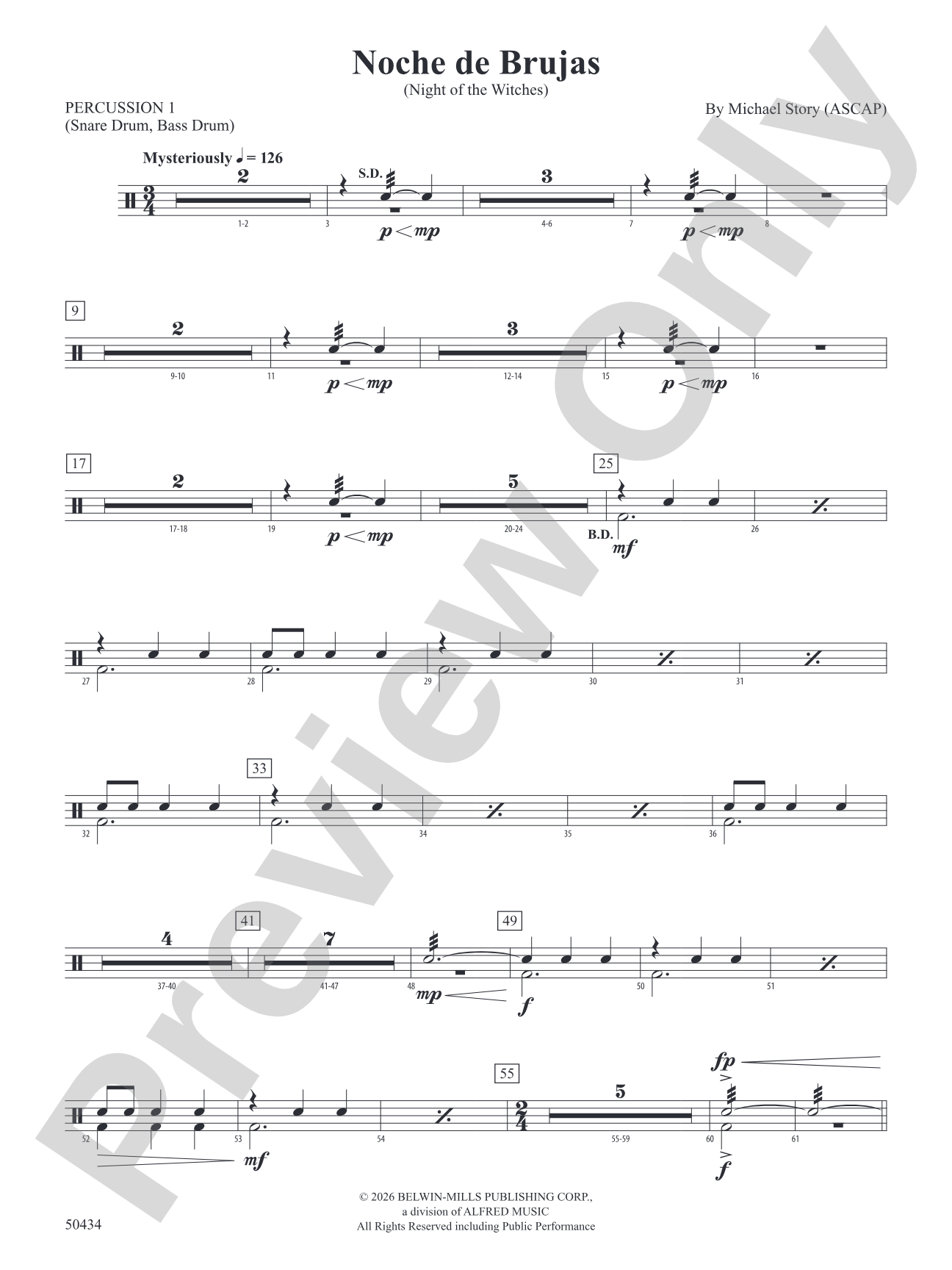 Noche de Brujas: 1st Percussion