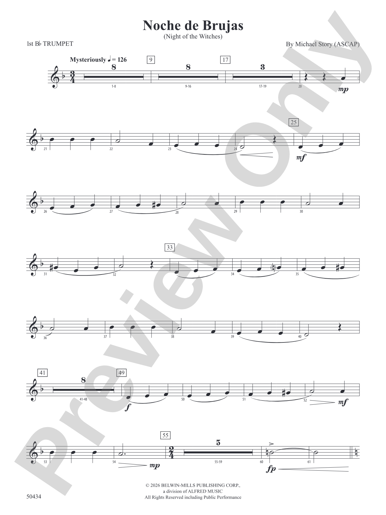 Noche de Brujas: 1st B-flat Trumpet