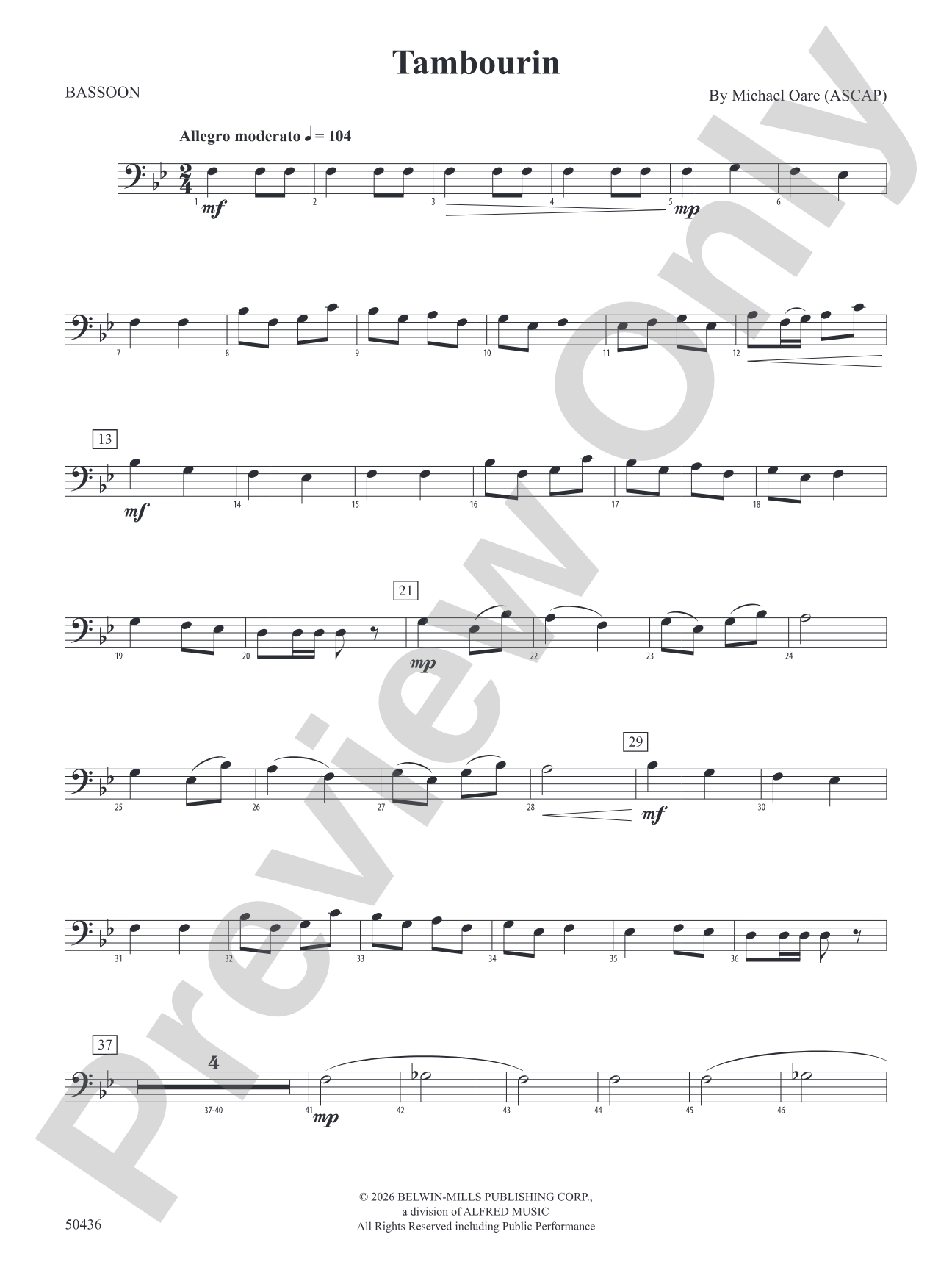 Tambourin: Bassoon