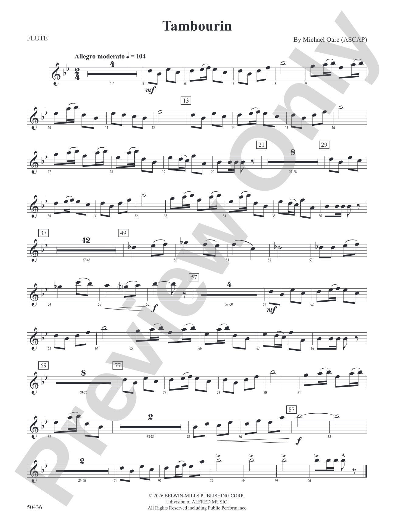 Tambourin: Flute