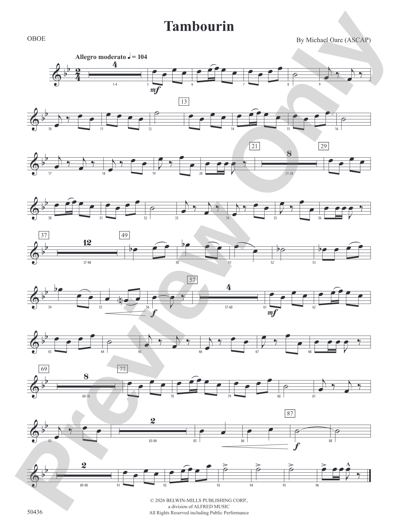 Tambourin: Oboe