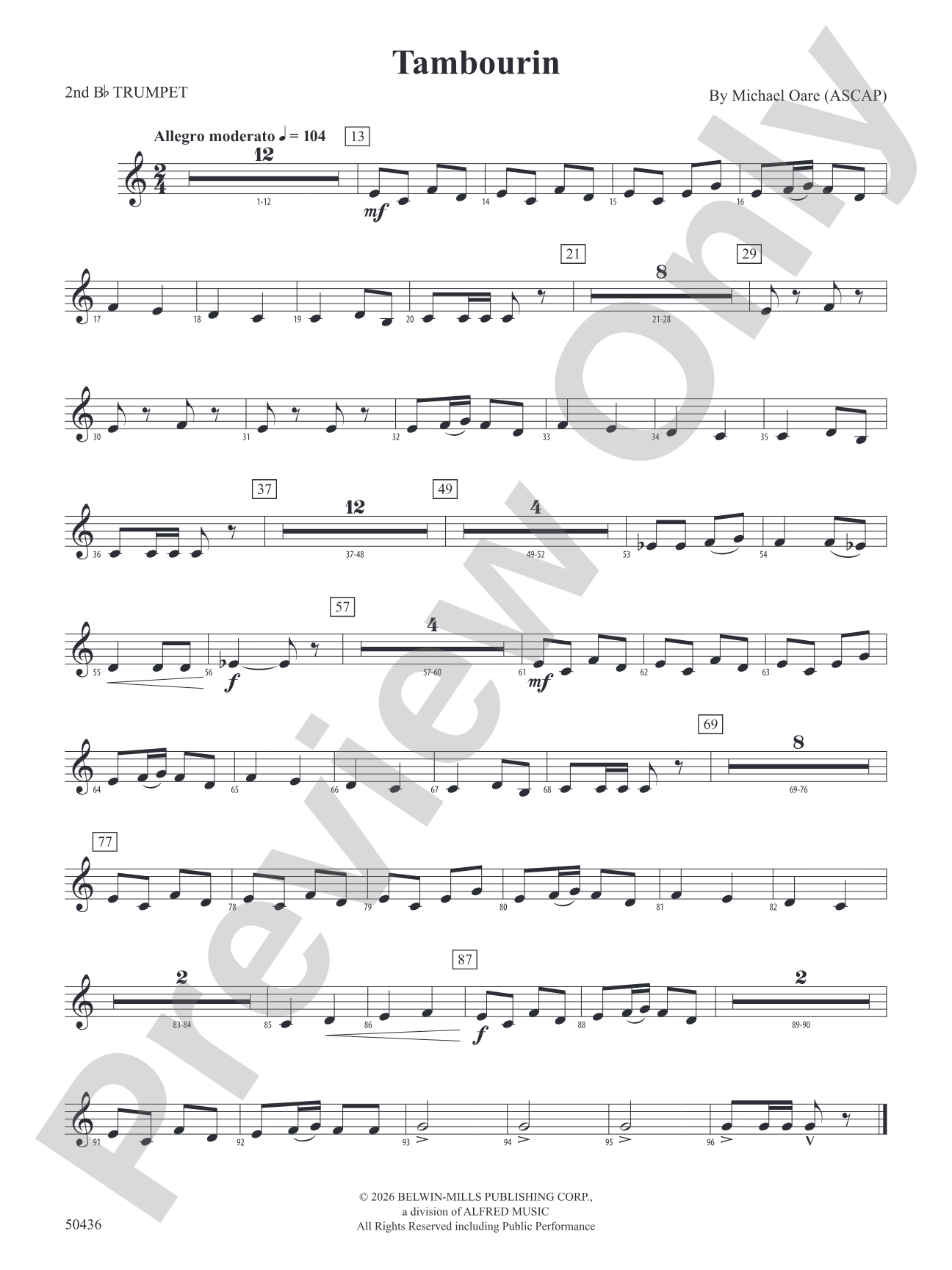 Tambourin: 2nd B-flat Trumpet