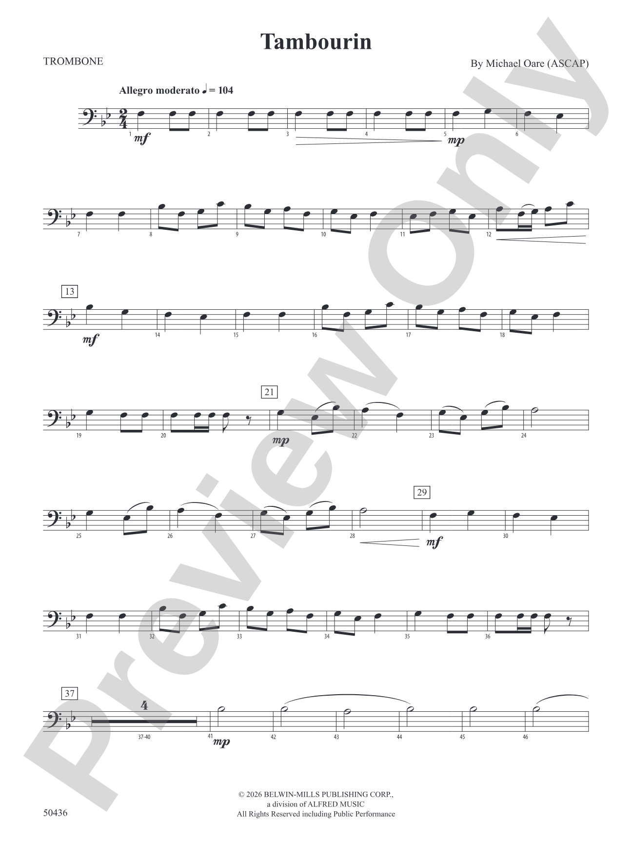 Tambourin: 1st Trombone