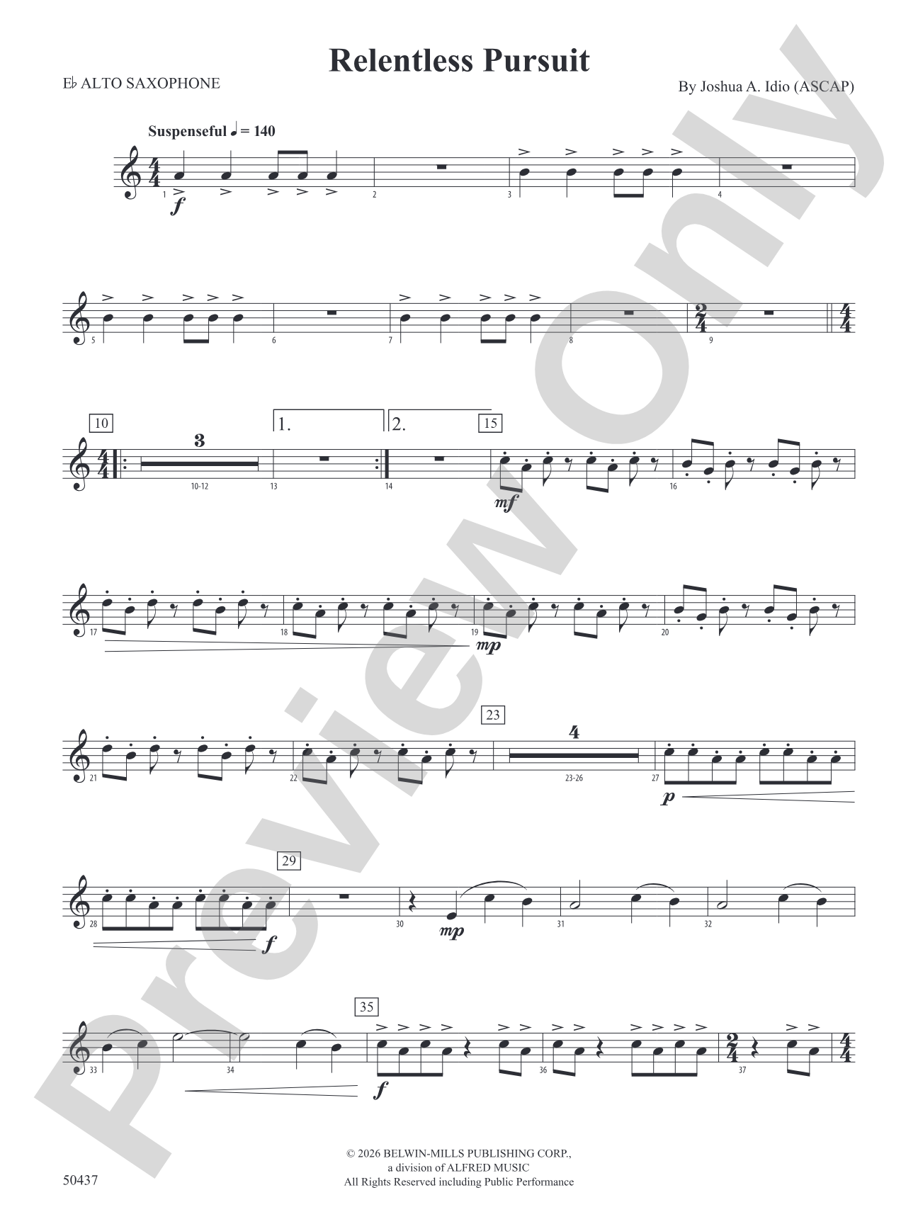 Relentless Pursuit: E-flat Alto Saxophone