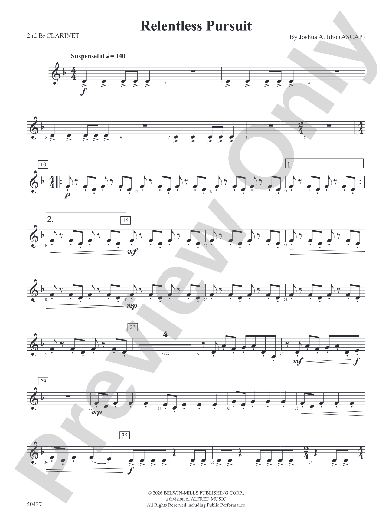 Relentless Pursuit: 2nd B-flat Clarinet
