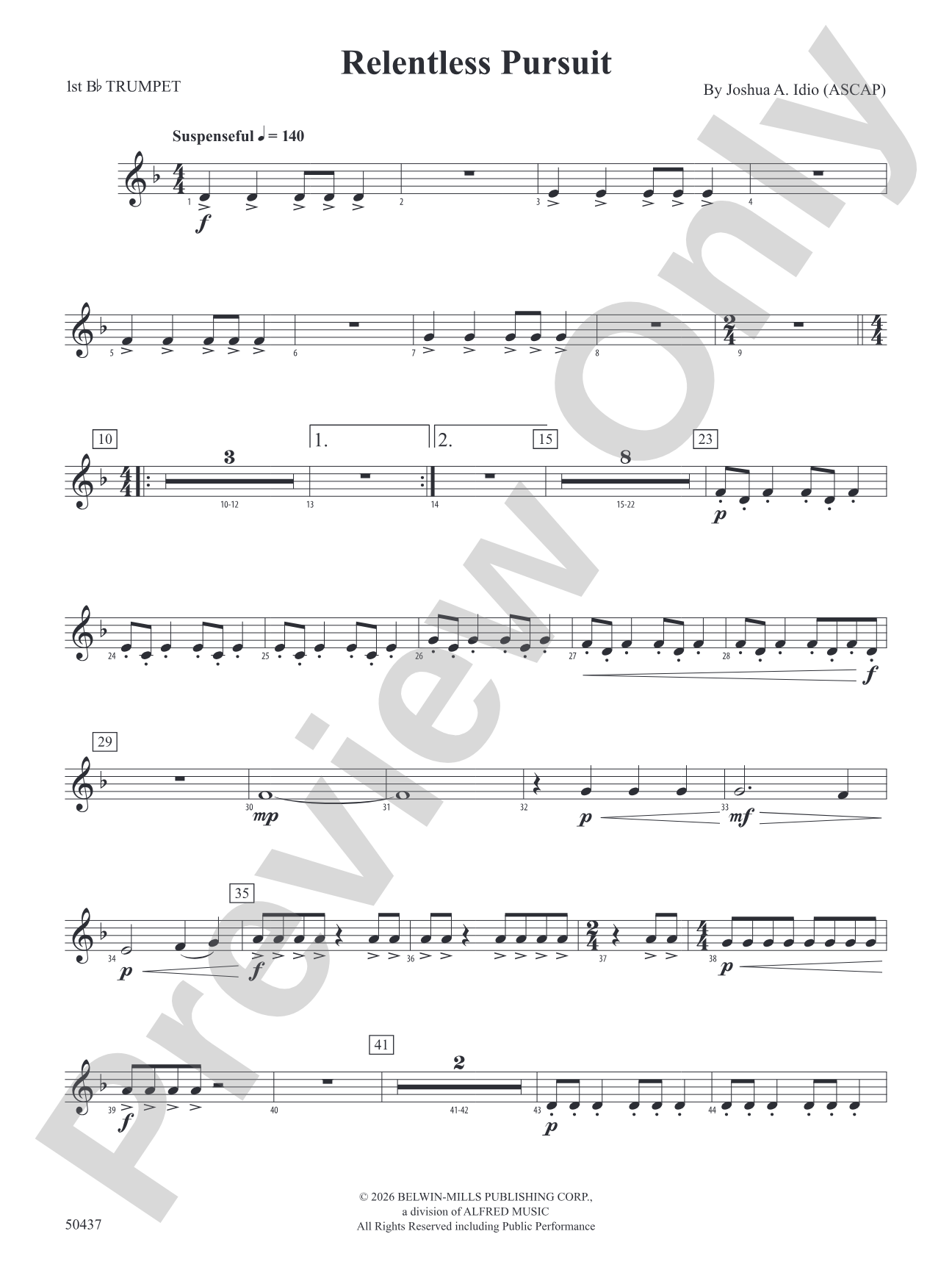 Relentless Pursuit: 1st B-flat Trumpet